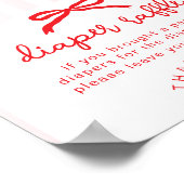 Luierloterij Sweetheart Baby Shower Rood lint Poster (Hoek)