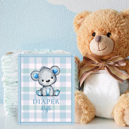 Luierloterij Tafel Mooie Grijze Beer Baby Shower Poster