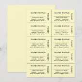 Luierloterij Tickets Gele Uitnodiging (Voorkant / Achterkant)