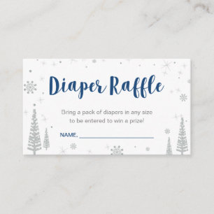 Luierloterij Tickets Winter Baby Shower, Jongen Informatiekaartje