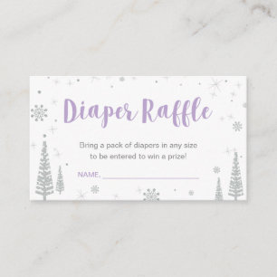 Luierloterij Tickets   Winter Baby Shower, Paars Informatiekaartje
