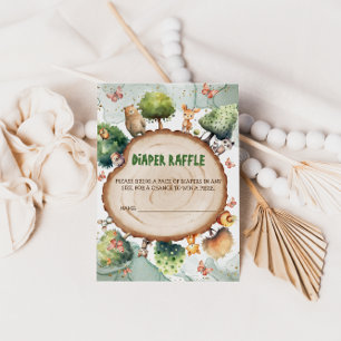 Luierloterij Waterverf dieren Baby shower Informatiekaartje