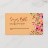 Luierloterij waterverf perzik roze tuin bloeit informatiekaartje (Voorkant)