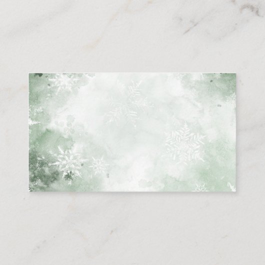 Luierloterij winter groen bos baby shower informatiekaartje (Achterkant)