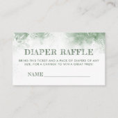 Luierloterij winter groen bos baby shower informatiekaartje (Voorkant)