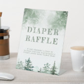 Luierloterij winterbos baby shower reclamebord met voetstuk (Insitu)