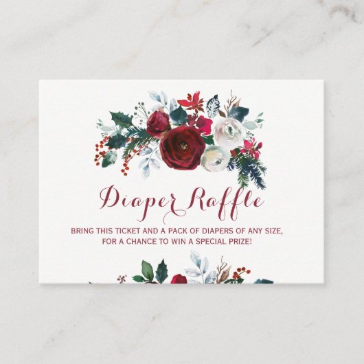 Luierloterij winterpioen baby shower insert kaart (Voorkant)