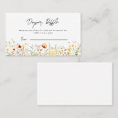 Luierloterijkaart met wilde bloemen voor babyshowe visitekaartje (Voorkant / Achterkant)