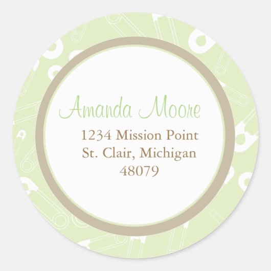 Luierpinnen gunstiger Sticker of adreslabel (Voorkant)