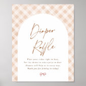 Luierraffle geruite schatje baby shower bord poster (Voorkant)