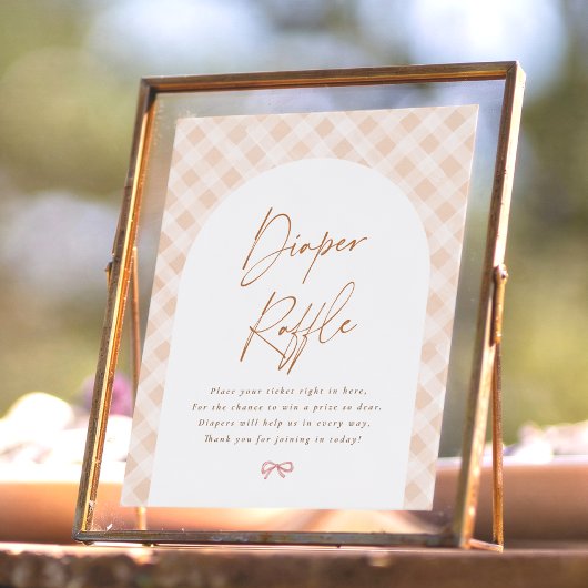 Luierraffle geruite schatje baby shower bord poster