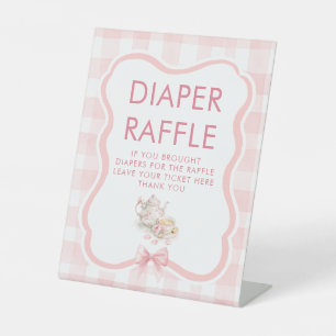 Luierraffle Tea Party Baby Shower Tafelbord Reclamebord Met Voetstuk