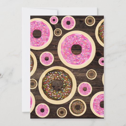 Luiers & Donuts Rustiek Houten Partij Baby shower Kaart (Achterkant)