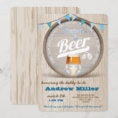 Luiers en Beer Boy Baby shower uitnodiging (Voorkant / Achterkant)