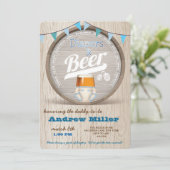 Luiers en Beer Boy Baby shower uitnodiging (Staand voorkant)