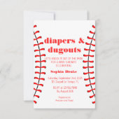Luiers en Dugouts Honkbal Baby shower Invite Kaart (Voorkant)