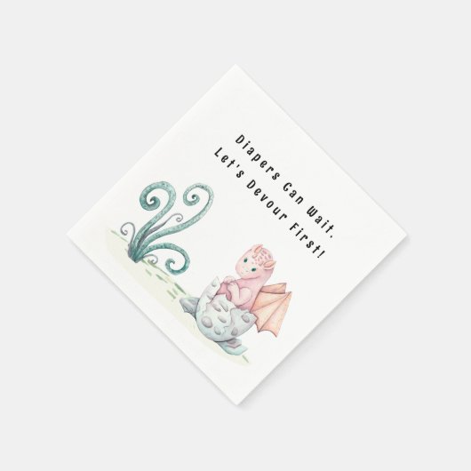 Luiers kunnen wachten, laten we eerst verslinden!  servet (Hoek)