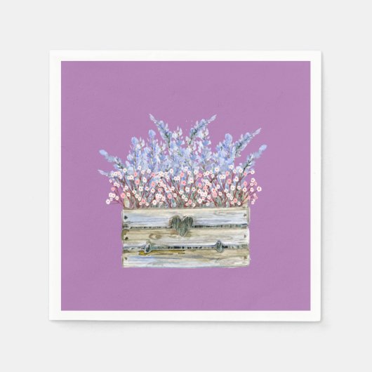 luiers met bloemen in Faux Wood Container Servet (Voorkant)