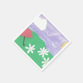 luiers met een openluchtscène van Grass en Daisies Servet (Hoek)