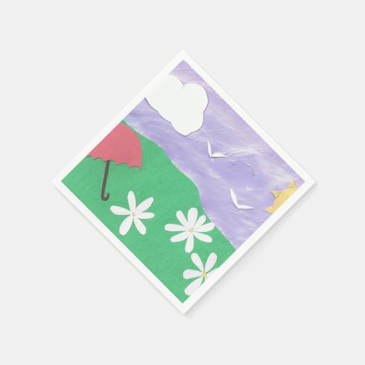 luiers met een openluchtscène van Grass en Daisies Servet (Hoek)