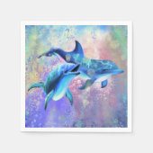 Luiers met Happy Dolphin Couple - Schilderen Servet (Voorkant)