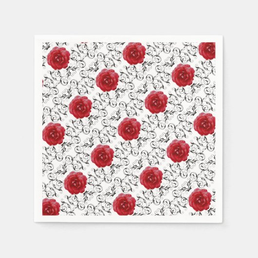 Luiers - Papier - Rood roodroodroodzwart Servetten (Voorkant)