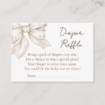 Luiers Raffel Ticket Baby Shower Inlegvel
