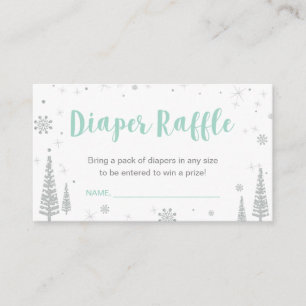 Luiers Raffel Tickets Winter Baby Shower, Jongen Informatiekaartje