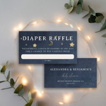 Luiers Raffle Maan Sterrennacht Blauwe Baby Shower