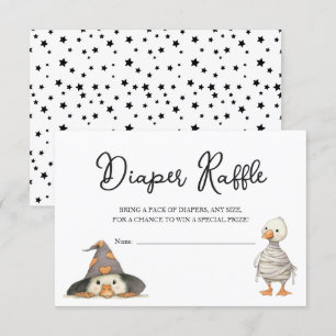 Luiers Raffle ticket halloween gans Baby Shower Informatiekaartje