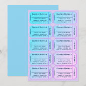 Luiers Raffle Tickets Kaart (Voorkant / Achterkant)