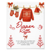 Luiers raffle Winter Kerstman Bord Foto Afdruk (Voorkant)