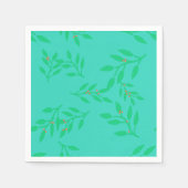 Luiers van Berries en bladeren op een blauwe achte Servetten (Voorkant)