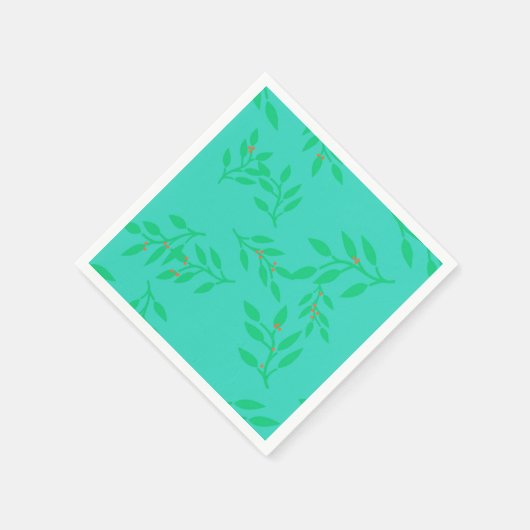 Luiers van Berries en bladeren op een blauwe achte Servetten (Hoek)