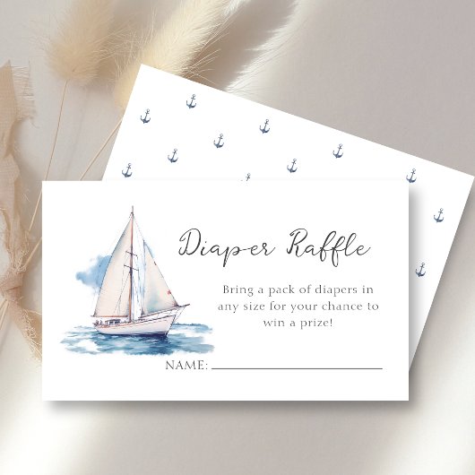 Luierscheur | Baby shower van de zeilboot Informatiekaartje