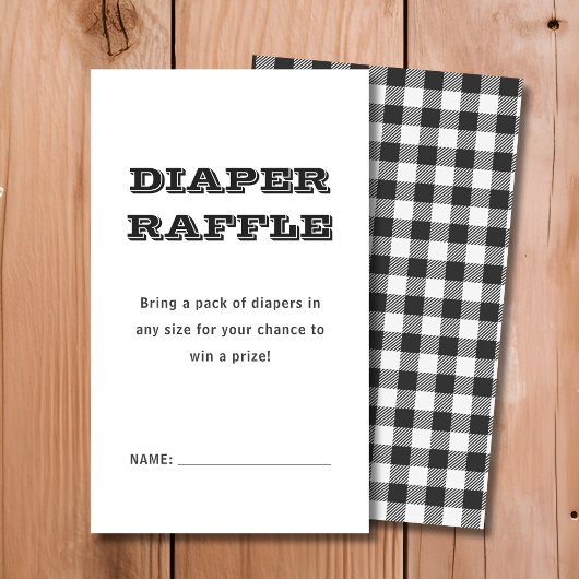 Luierscheur | Black Plaid Baby shower Informatiekaartje