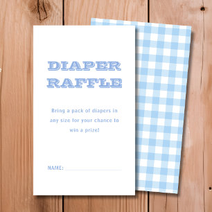 Luierscheur   Blue Plaid-Baby shower Informatiekaartje