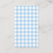 Luierscheur | Blue Plaid-Baby shower Informatiekaartje (Achterkant)
