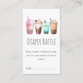 Luierscheur | Bubble Tea Boba Baby shower Informatiekaartje (Voorkant)