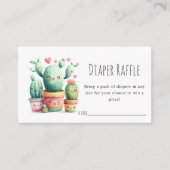 Luierscheur | Cactus Baby shower Informatiekaartje (Voorkant)