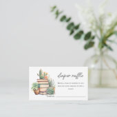 Luierscheur | Cactus Boek Thema Baby shower Informatiekaartje (Staand voorkant)