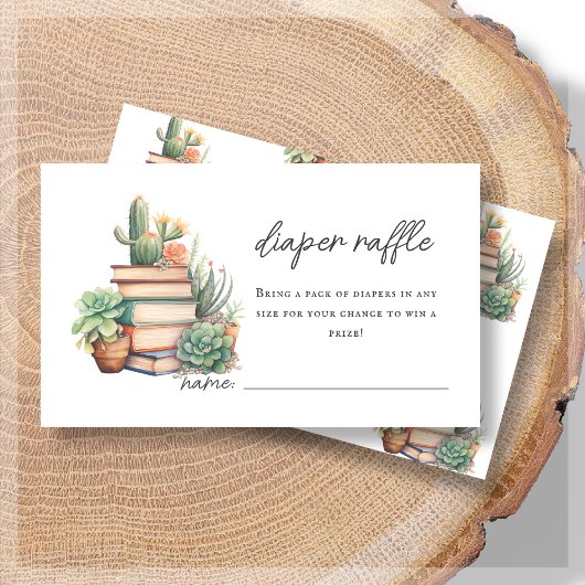 Luierscheur | Cactus Boek Thema Baby shower Informatiekaartje