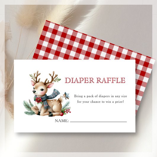 Luierscheur | Christmas Reindeer Baby shower Informatiekaartje