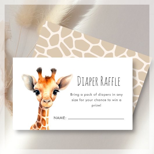 Luierscheur | Giraffe Baby shower Informatiekaartje