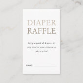 Luierscheur | Neutraal beige Baby shower Informatiekaartje (Voorkant)