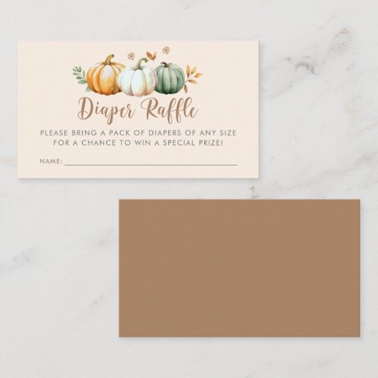 Luierscheur | Pumpkin Herfst Foliage Baby shower Informatiekaartje (Voorkant / Achterkant)