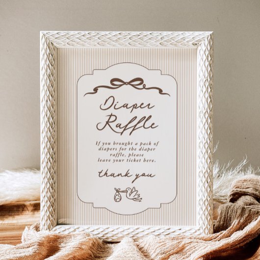 Luierspel Bebe Cafe Bruine Boog Handgetekend Poster