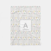 Luierspeldenpatroon Monogram Fleece Deken (Voorkant)