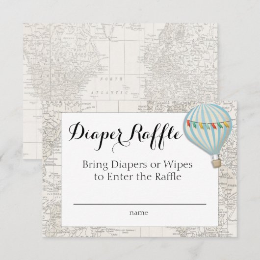 Luierspelkaart Jongen in hethete luchtballon Kaart (Voorkant / Achterkant)