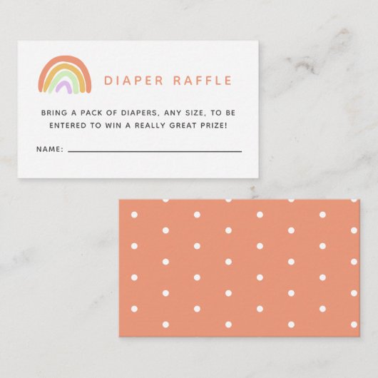 LuierspoelKaart RegenboogBaby shower Schudperforat Informatiekaartje (Voorkant / Achterkant)
